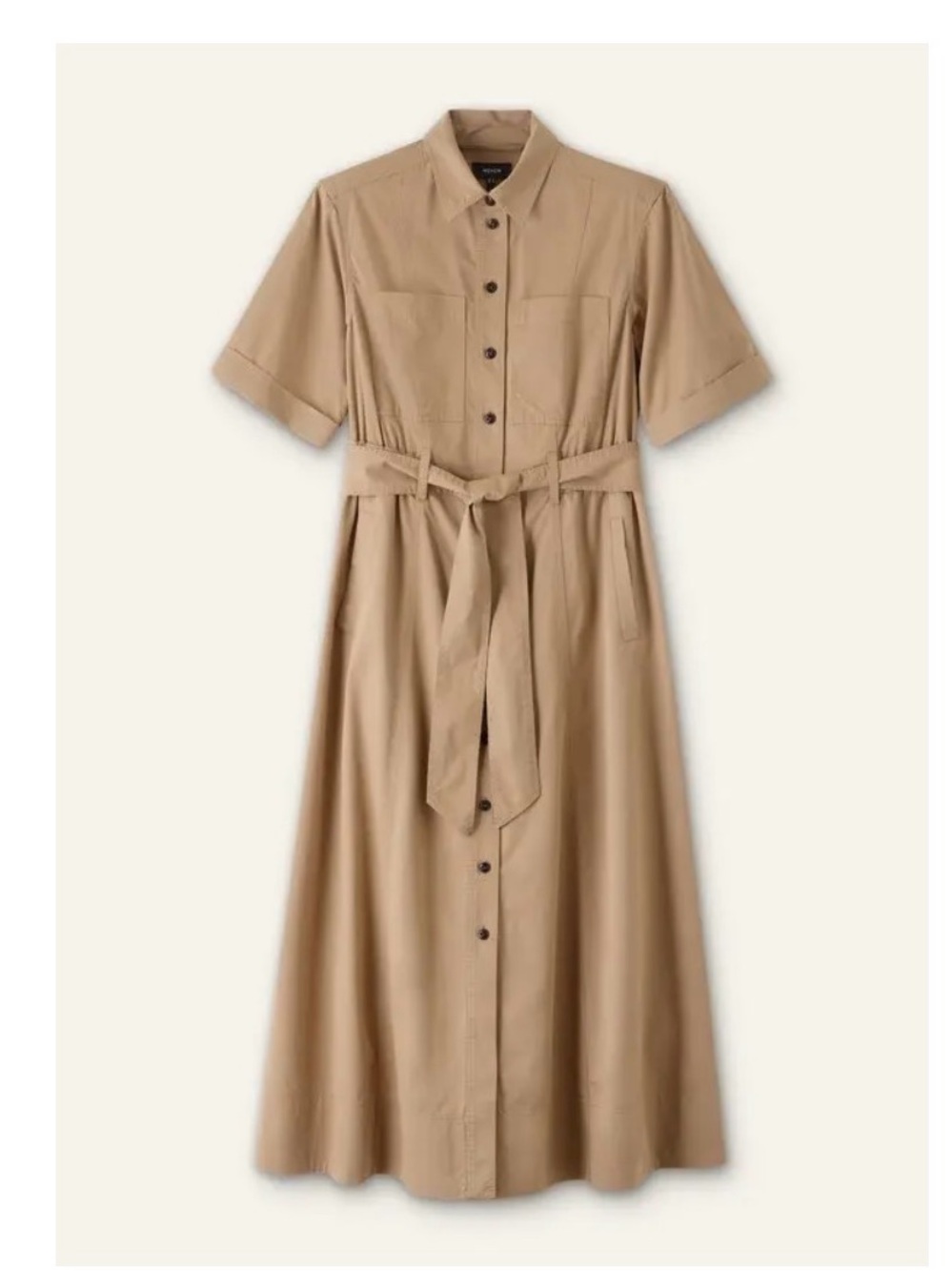 ME+EM Cotton Utility Midi Shirt Dress with Belt Stone Khaki (US 6 / UK 10) - Picture 7 of 15